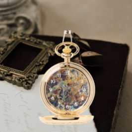 Relógio Kaleidoscope Agate Stone Patterno