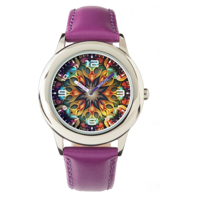 Relógio Kaleidoscope Mandala Flower Design- 23091 (Frente)