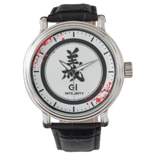 Relógio Kanji do samurai da virtude do bushido da