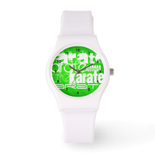 Relógio Karaté; Listras verdes de néon