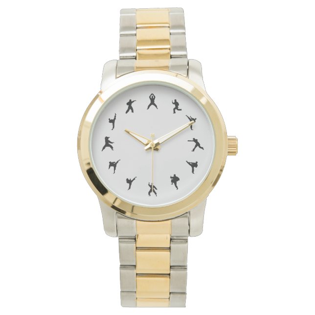 Relógio Karato de Artes Marciais (Cinza Negra) (Frente)