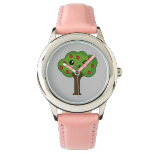 Relógio Kawaii Happy Winking Apple Tree