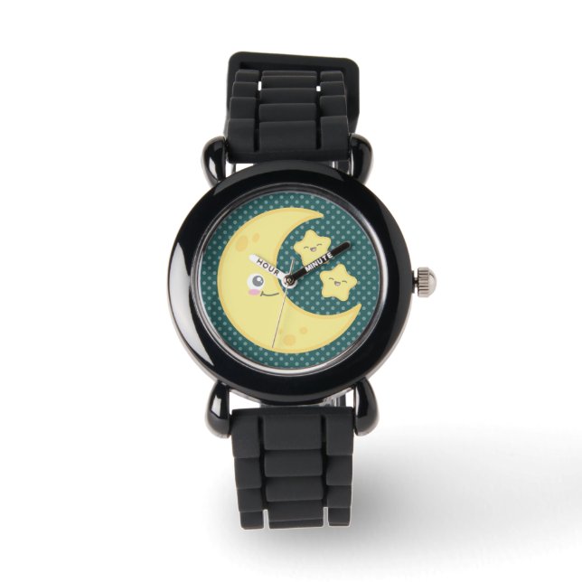Relógio Kawaii Moon e Stars Watch (Frente)