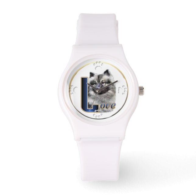 Relógio Keeshond LOVE Gifts (Frente)