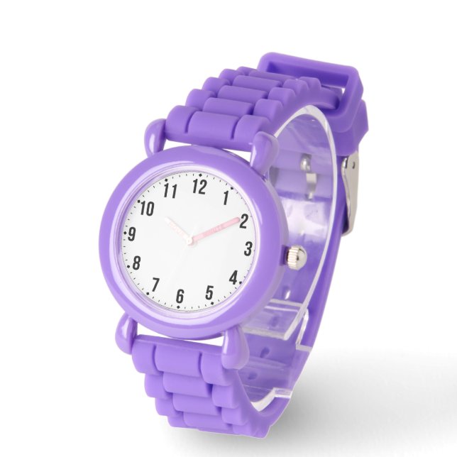Relógio Kids Formal Photo Watch with Purple Silicone Strap (Ângulo)