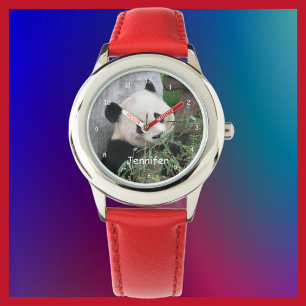 Relógio Kids Giant Panda Watch, Red Strap