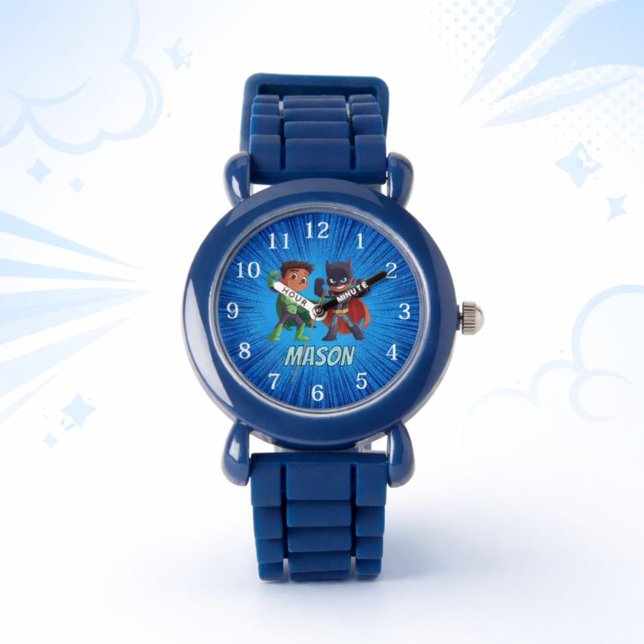 Relógio Kids Superhero Watch Custom Name Boys (Criador carregado)