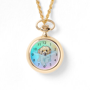 Relógio KiniArt Nadando Goldendoodle DOODLEMOJI Watch