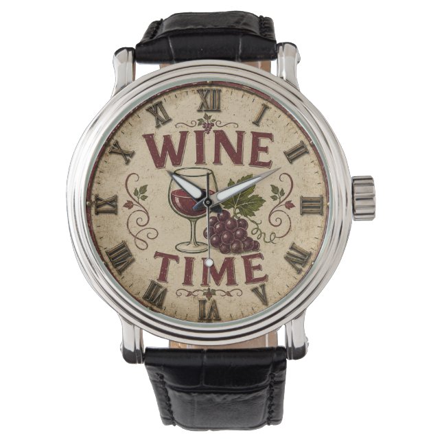 Relógio Kitchen Farmhouse Decor Wine Time  (Frente)