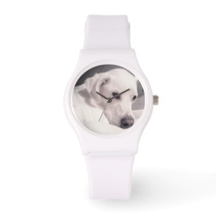 Relógio Labrador Mix Dog Watch, um belo e branco,