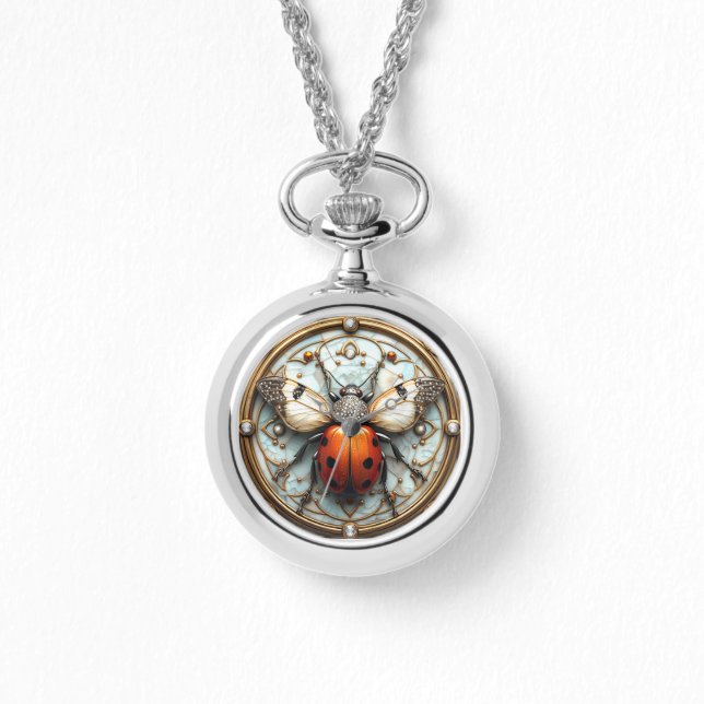 Relógio Ladybug Diamantes Elegantes Dourados sofisticados (Frente)