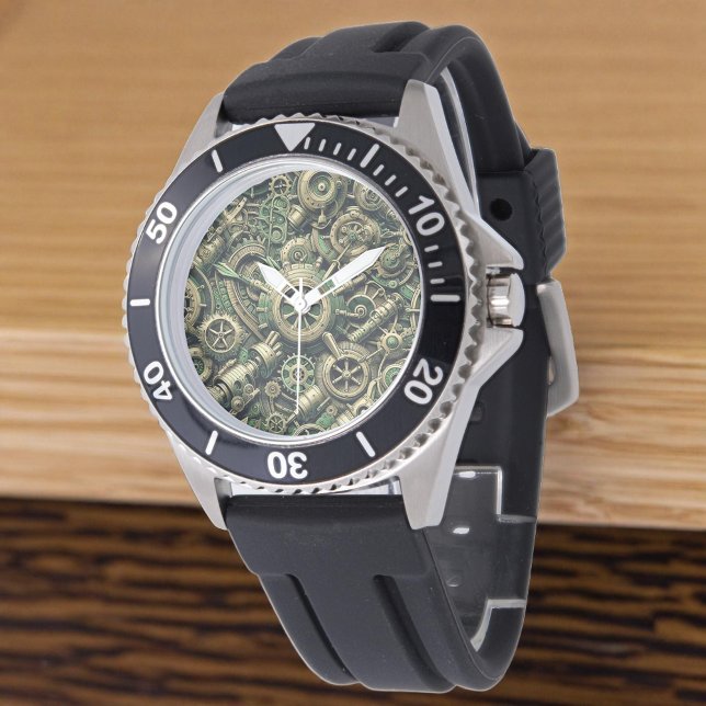 Relógio Lágrimas industriais verdes a vapor (Criador carregado)