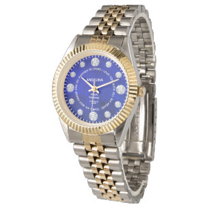 Relógio Lapis Lazuli Blue Diamond Dial Gift