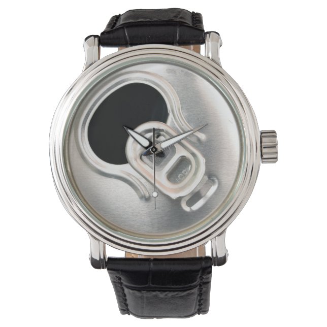 Relógio lata de cerveja aberta recipiente metálico (Frente)