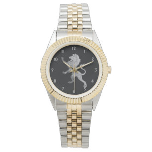 Relógio Leão Real de Prata em Preto