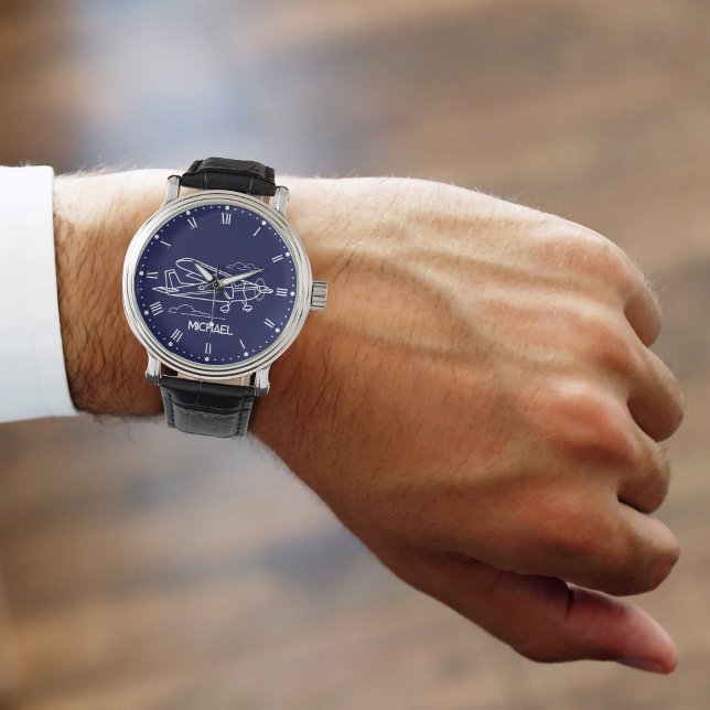 Relógio Legal avião simples Cessna e nuvens, presente pers (Criador carregado)