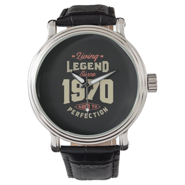 Relógio Legenda desde 1970 Presente de Aniversário (Frente)