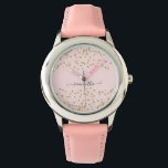 Relógio Lente rosa e Dourada<br><div class="desc">Projetado para coordenar com a nossa coleção de casamento Rosa e Dourada Glitter, este relógio bonito apresenta uma borda dourada em fundo cor-de-rosa. Para personalização mais avançada deste design, clique no botão "PERSONALIZAR" acima. Por favor, note que o brilho é como efeito impresso e não como pedaços físicos de brilho....</div>