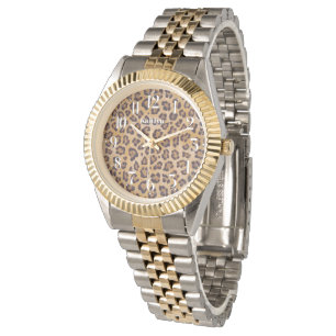 Relógio Leopardo - Imprimir adiciona seu nome ao pulso