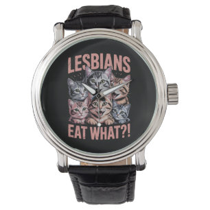 Relógio Lésbicas Comem Gato Engraçado Orgulho Lésbica LGBT