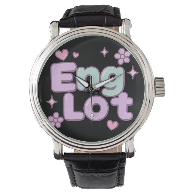 Relógio Letra Bolha Kawaii Englot (Frente)
