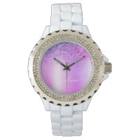 Letra Garota com Glitter Monograma Roxo