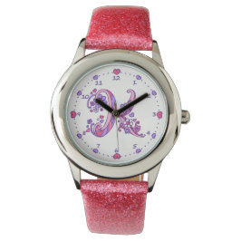 Relógio Letra K, monograma inicial, garatujas do coração a