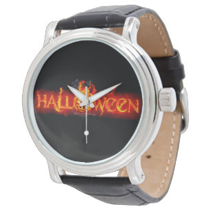 Relógio Letras de fogo maciças do SlipperyJoe's Halloween