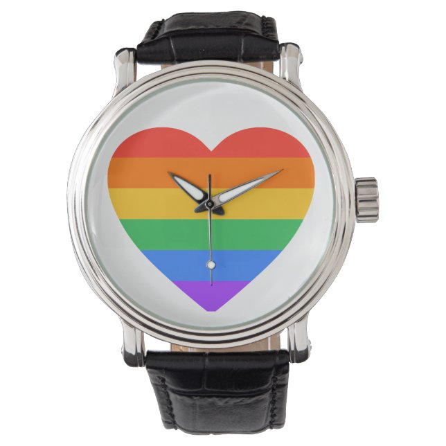 Relógio LGBTQIA Rainbow Heart Watch (Frente)
