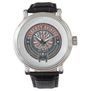 Relógio Liberty Aviator Patriótico Patriótico Aviação Vint