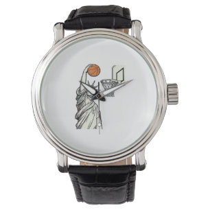 Relógio Liberty Basketball Dunk Desenho de Gravura Vintage