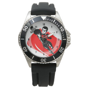Relógio Liga da Justiça  Superman Flying Noir Pop Art