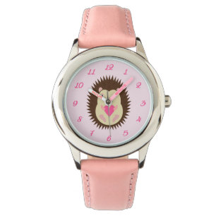 Relógio Lindo ouriço bebê menina rosa
