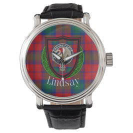 Relógio Lindsay Scottish Clan Tartan & Crest