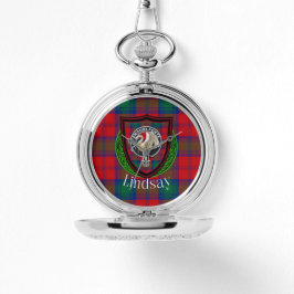 Relógio Lindsay Scottish Clan Tartan & Crest