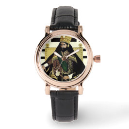 Relógio Lion of Judah Haile Selassie Rastafari Gold Watch 