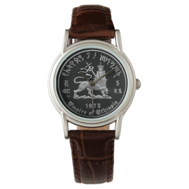 Relógio Lion of Judah Haile Selassie Rastafari Gold Watch (Frente)