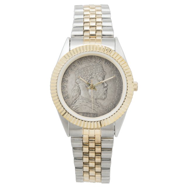 Relógio Lion of Judah Jah Army Menelik II Rasta Roots (Frente)