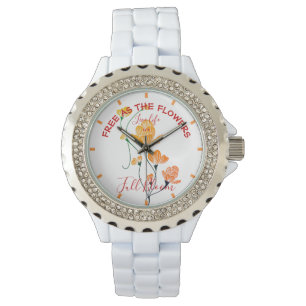 Relógio Livre como Flores Amarelo Laranja Ginkgo Folha