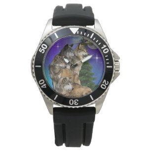 Relógio Lobo e lua