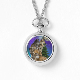 Relógio Lobo e lua de Howling