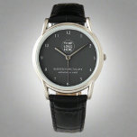 Relógio Logotipo corporativo moderno preto e branco<br><div class="desc">Faça uma declaração ousada com nossa moderna marca Black & White Corporate Logo Watch. Este elegante relógio combina um design preto e branco contemporâneo com o logotipo da sua empresa, oferecendo uma aparência refinada e profissional. Perfeito para presentes executivos, eventos corporativos ou reconhecimento de funcionários, ele combina estilo e funcionalidade...</div>