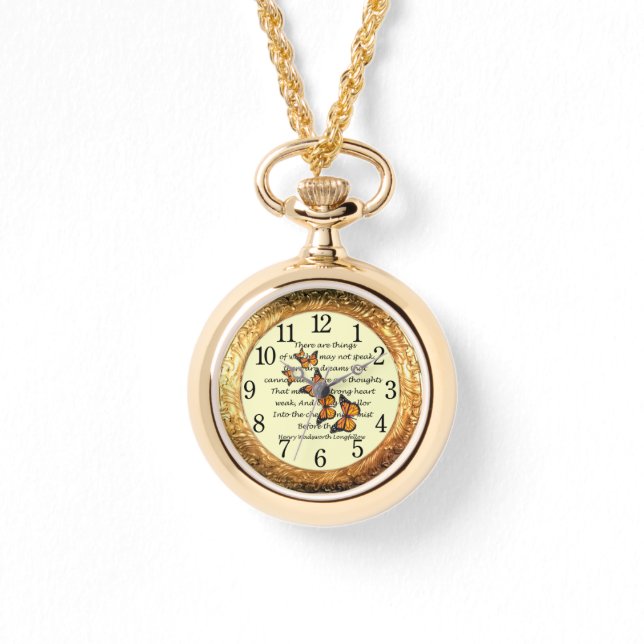 Relógio Longfellow ~ Borboletas Monarcas ~ Anel Ouro ~ (Frente)