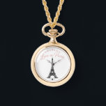Relógio Love in Paris Pocket Watch Necklace<br><div class="desc">Capture the romance of Paris with this elegant “Love in Paris” pocket watch necklace. Featuring a charming Eiffel Tower illustration and delicate heart accents, this design blends vintage style with modern romance. Perfect for everyday wear or as a meaningful gift for someone special who loves Paris, travel, and timeless beauty....</div>