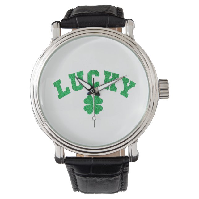 Relógio Lucky Clover Saint Patricks Day Both Side Print (Frente)