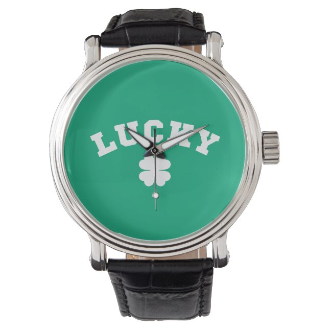 Relógio Lucky Clover St. Patricks Day (Frente)
