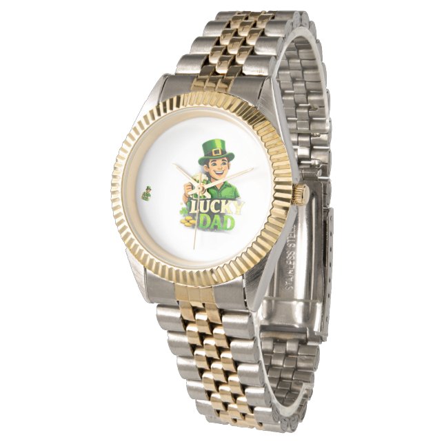 Relógio Lucky Dad – St. Patrick’s Day Clover Design (Angular)