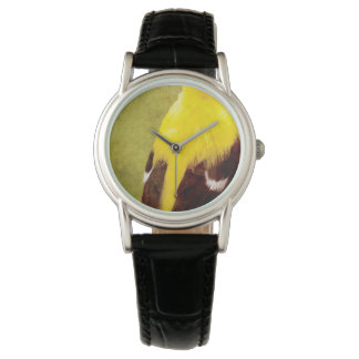 Relógio Luxury Designer Goldfinch Bird Art Watch