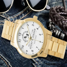 Relógio Luxury Elegant Monogram with Initials white