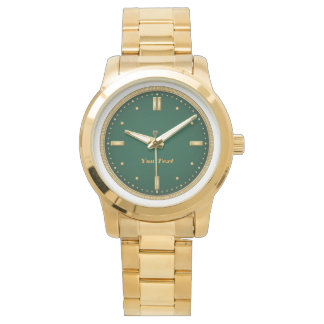 Relógio Luxury Emerald Green & Gold Wristwatch
